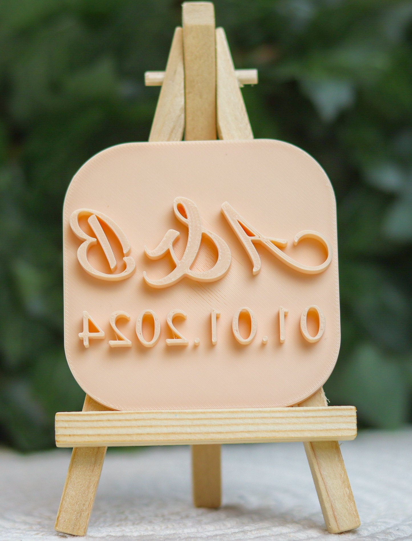 Initials and Date Fondant Embosser Custom Letters Stamp Personalized writing Press - Cookie Cutter Baking Decorations