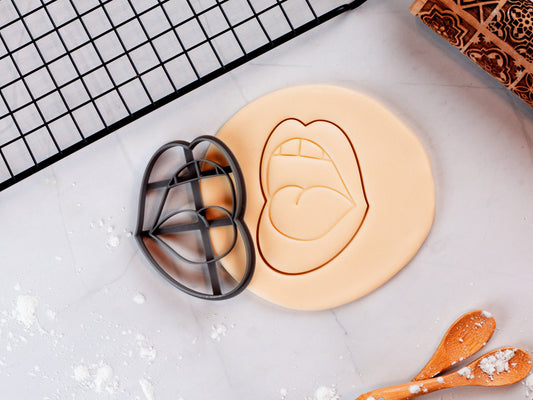 Hippie’s Mouth Cookie Cutter | Bratty Lips Cookie Fondant Cutter | 3 Sizes Available
